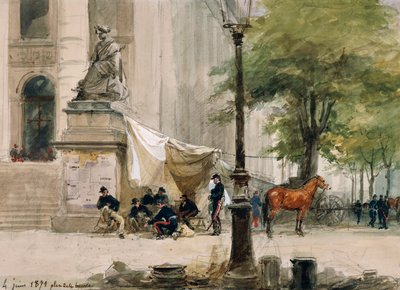 Kampement op Place de la Boure, 4 juni door Isidore Pils