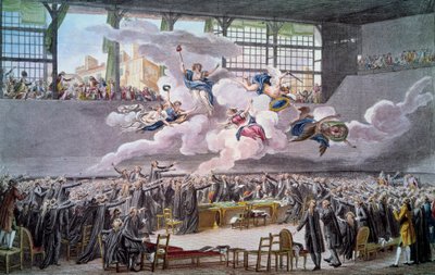 Franse Revolutie: De eed van de Kaatsbaan op 20 juni 1789 door Isidore Stanislas Helman