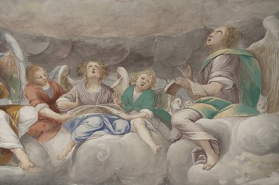 Engelen, muzikale engelen en putti (detail) door Isidoro Bianchi