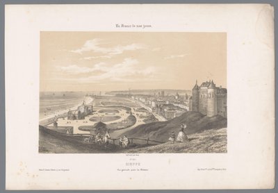 Zicht op Dieppe vanaf het kasteel door Isodore Laurent Deroy