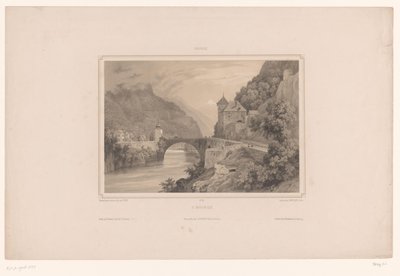 Zicht op Saint-Maurice in Zwitserland door Isodore Laurent Deroy