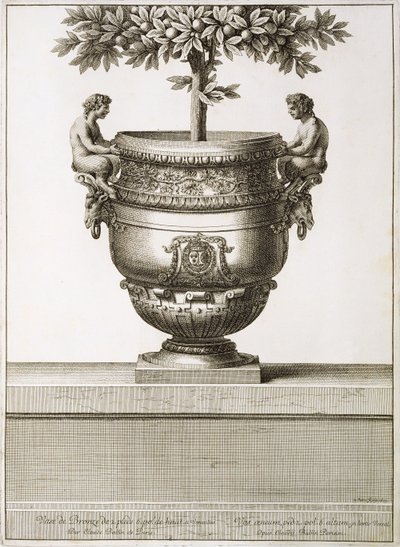 Bronzen urnen gebruikt voor citrusbomen, illustratie uit 