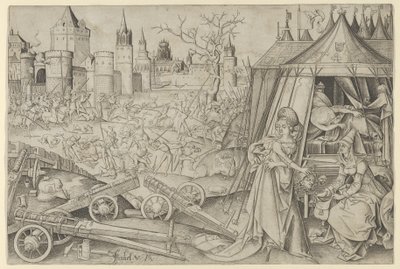 Judith met het hoofd van Holofernes door Israhel van Meckenem