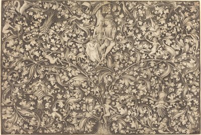 Ornamentpaneel met twee geliefden, ca. 1490-1500 door Israhel van Meckenem