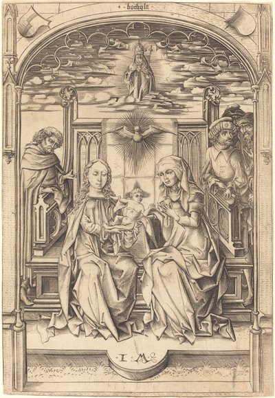 De Heilige Familie, ca. 1475-1480 door Israhel van Meckenem