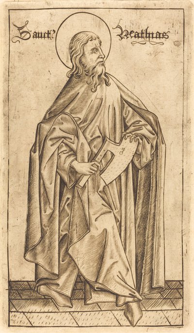 Heilige Matthias (?) door Israhel van Meckenem after Master E.S.