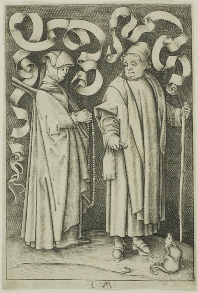 De kerkgangers door Israhel van Meckenem the younger