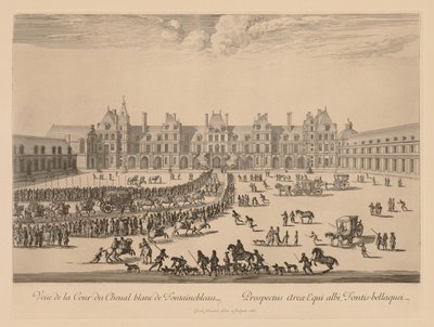 Vue de la Cour du Cheval-Blanc de Fontainebleau door Israël Silvestre