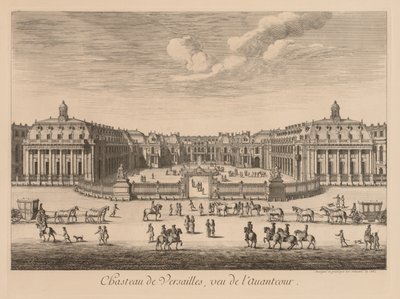 Vue du Château de Versailles, vu de lavant-cour, 1682 door Israël Silvestre