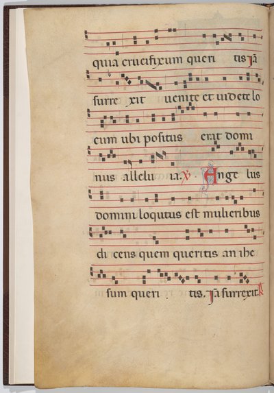 Blad 1 uit een antifonale fragment (verso) door Italian 13th Century