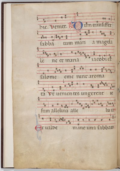 Blad 2 van een antifonale fragment (verso) door Italian 13th Century