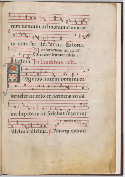 Blad 3 uit een Antifonarium Fragment door Italian 13th Century