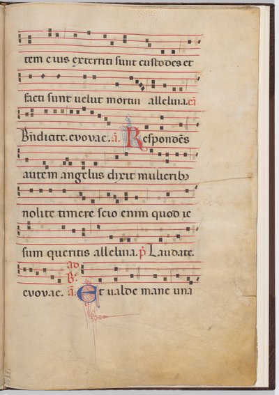 Blad 4 van een antifonale fragment door Italian 13th Century