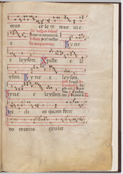 Blad 5 uit een antifonale fragment door Italian 13th Century