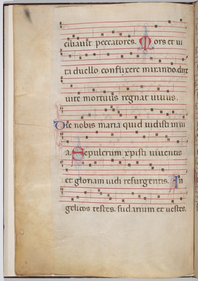 Blad 6 van een antifonale fragment (verso) door Italian 13th Century