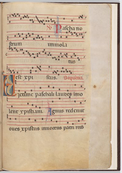 Blad 6 uit een antifonale fragment door Italian 13th Century