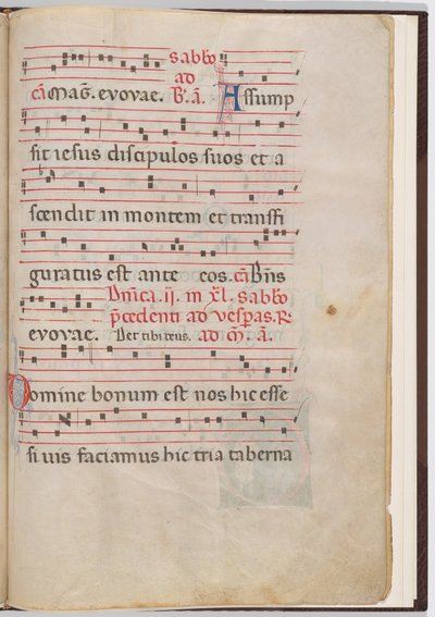 Blad 7 uit een antifonale fragment door Italian 13th Century