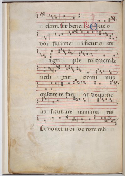 Blad 8 van een antifonale fragment (verso) door Italian 13th Century