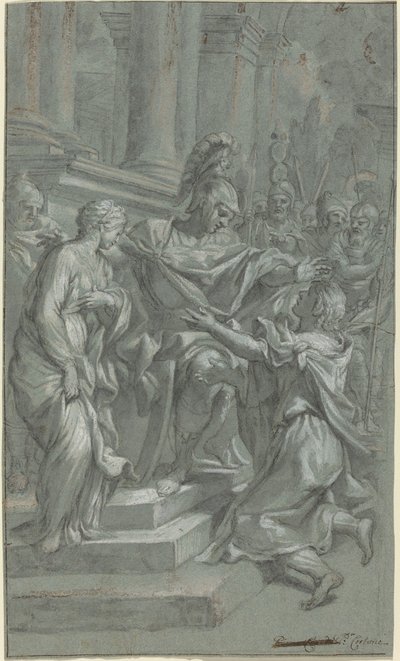 Scipio herstelt zijn gevangene aan haar geliefde door Italian 17th Century