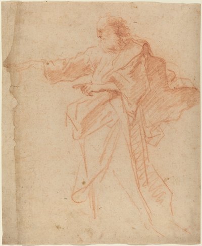 Staande bebaarde man wijzend naar links door Italian 17th Century