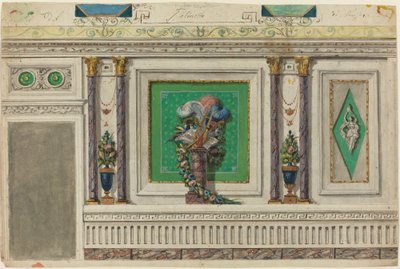 Ontwerp voor een muur van een muziekkamer [recto] door Italian 18th Century