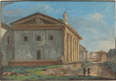 Tempio della Fortuna Virile met de Tempio di Vesta in de Verte door Italian 18th Century