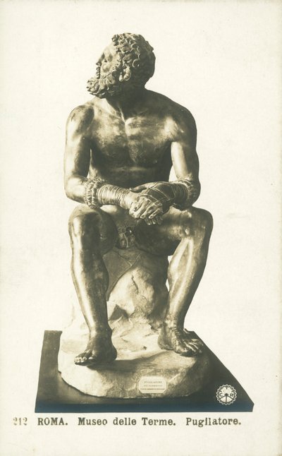 Rustende bokser, Palazzo Massimo alle Terme, Rome (z/w foto) door Italian Photographer