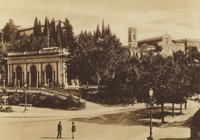 Florence: Een deel van het Piazzale Michelangiolo met de Loggetta, de Kerk van S Salvatore en de Basiliek van S Miniato door Italian Photographer