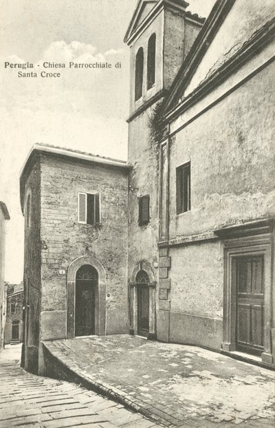 Perugia: Parochiekerk van Santa Croce (z/w foto) door Italian Photographer