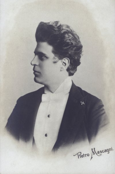 Pietro Mascagni, Italiaanse componist van de opera Cavalleria Rusticana door Italian Photographer