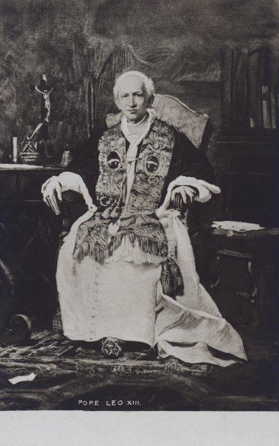 Paus Leo XIII (z/w foto) door Italian Photographer