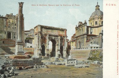 Rome, Italië, Boog van Septimius Severus, De Zuil van Phocas door Italian Photographer