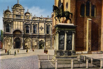 Venetië / Venice: Monument voor B Colleoni (ingekleurde foto) door Italian Photographer