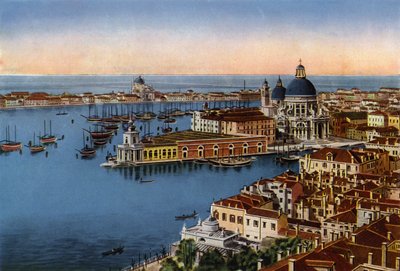 Venezia / Venetië: Panorama vanaf de Campanile (gekleurde foto) door Italian Photographer