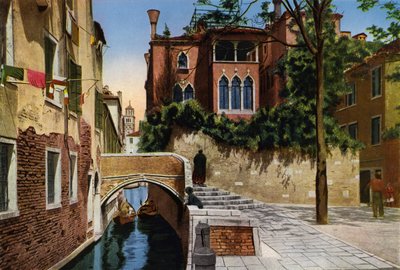 Venezia / Venetië: Rio S Gregorio (gekleurde foto) door Italian Photographer