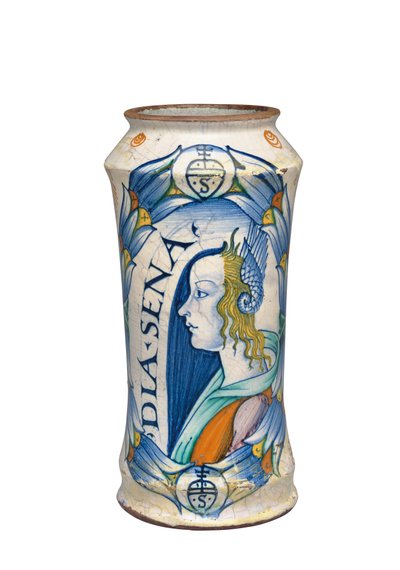 Een Deruta Maiolica "Bella Donna" Albarello, ca. 1510-20 door Italian School