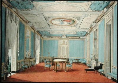 Een Neoklassiek Paleisinterieur in Napels, ca. 1830 door Italian School