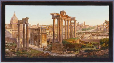 Een Romeinse Micro-mozaïek Tafelblad ingelegd met Figuren voor de Tempels van Castor en Pollux in het Romeinse Forum door Italian School