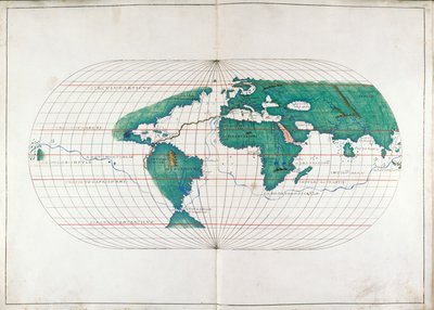 Wereldkaart, illustratie uit de 