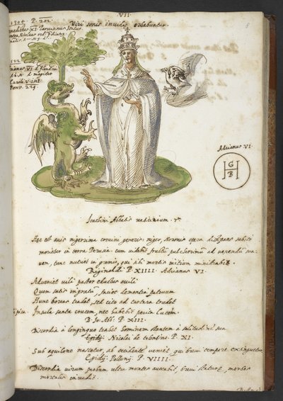 Profetieën en afbeeldingen van de vijftiende paus, door Joachim van Fiore door Italian School