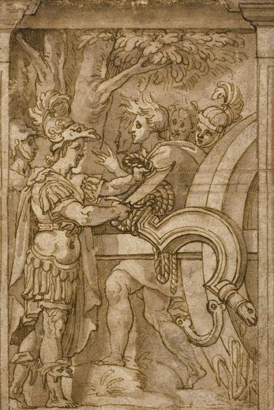 Alexander die de Gordiaanse Knoop Doorsnijdt door Italian School