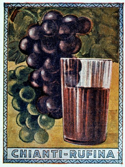 Een historische poster van de Chianti Rufina door Italian School