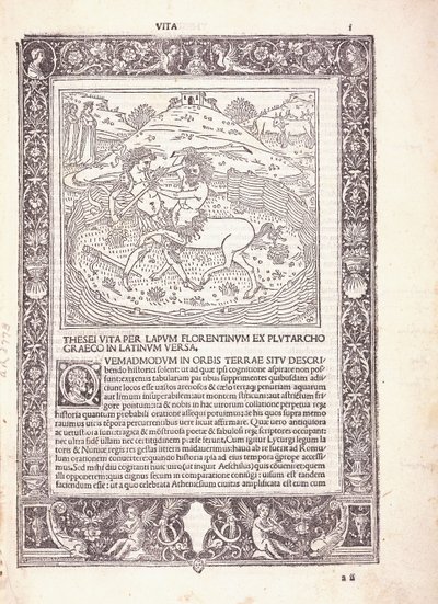 Een geïllustreerde pagina uit een Latijnse editie van Plutarchus