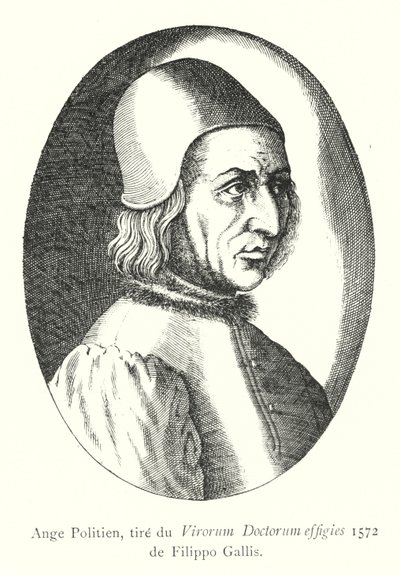 Ange Politien, uit de Virorum Doctorum effigies 1572 van Filippo Gallis door Italian School
