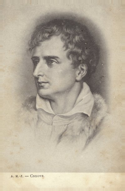 Antonio Canova, Italiaanse beeldhouwer (litho) door Italian School
