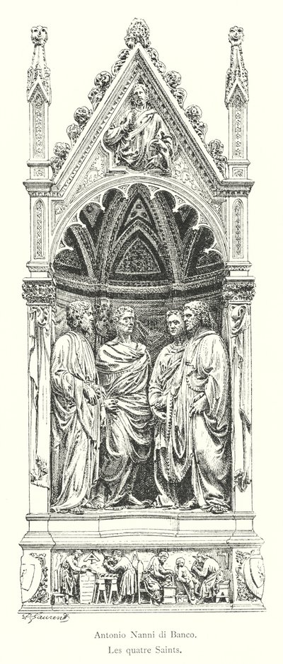 Antonio Nanni di Banco, De Vier Heiligen (gravure) door Italian School