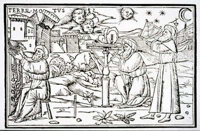 Arabische Astrologen, kopie van een illustratie uit In Somnium Sciopinis door Macrobius, Venetië 1513, gebruikt in Geschiedenis van de Magie, gepubliceerd eind 19e eeuw door Italian School