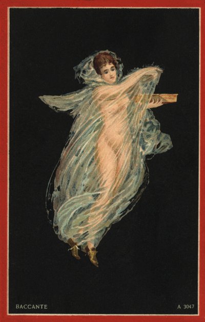 Baccante (kleurenlitho) door Italian School