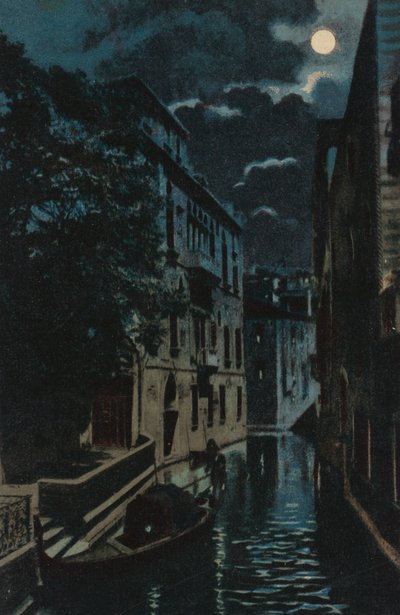 Achtergracht, Venetië (kleurenlitho) door Italian School