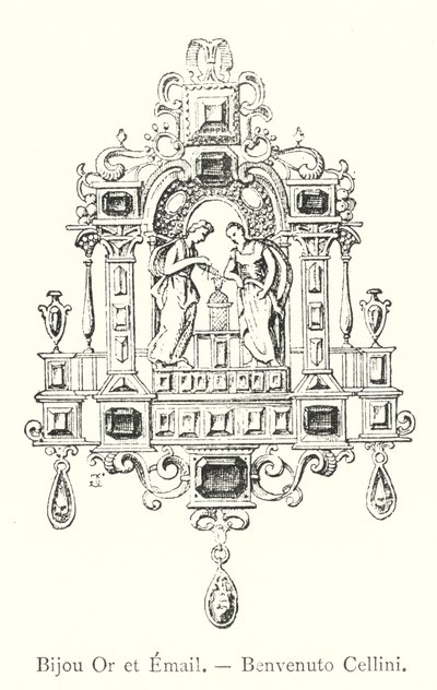 Gouden en Emaille Sieraad, Benvenuto Cellini door Italian School